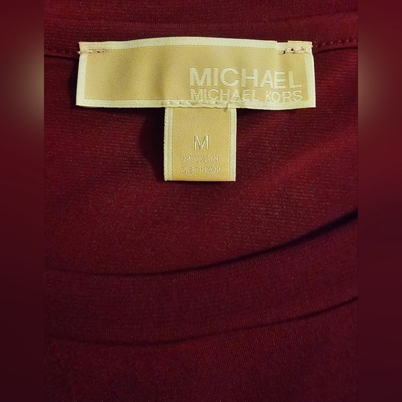 Michael Kors Burgundy Ruffled Cap Sleeve Blouse, Sz. M - Picture 3 of 4